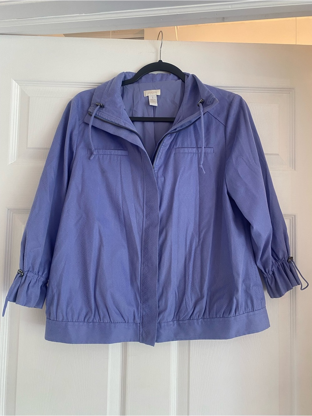 Chico's Lavender Hooded Utility Jacket